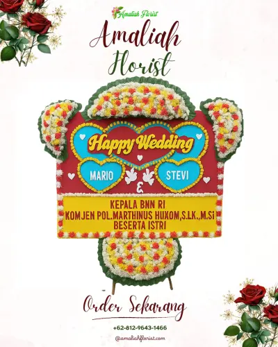 Karangan Papan Bunga Pernikahan di Pagelaran